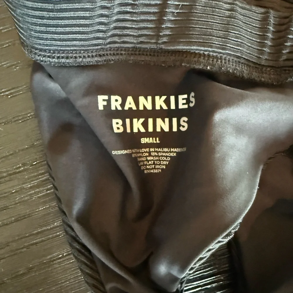 Frankie's Bikinis Georgia Black Ribbed Bikini Bottom